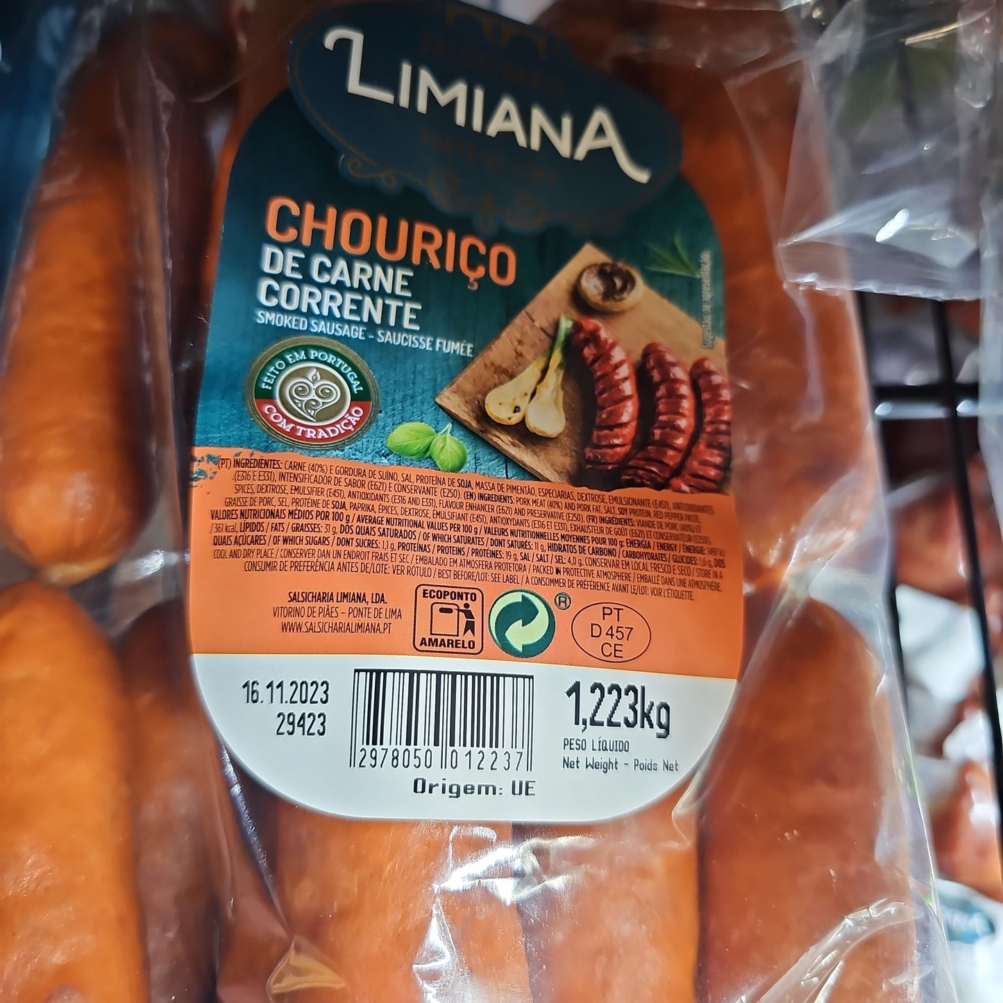 Chorizo de Carne Corrente Limiana Aprox. 1.2kg