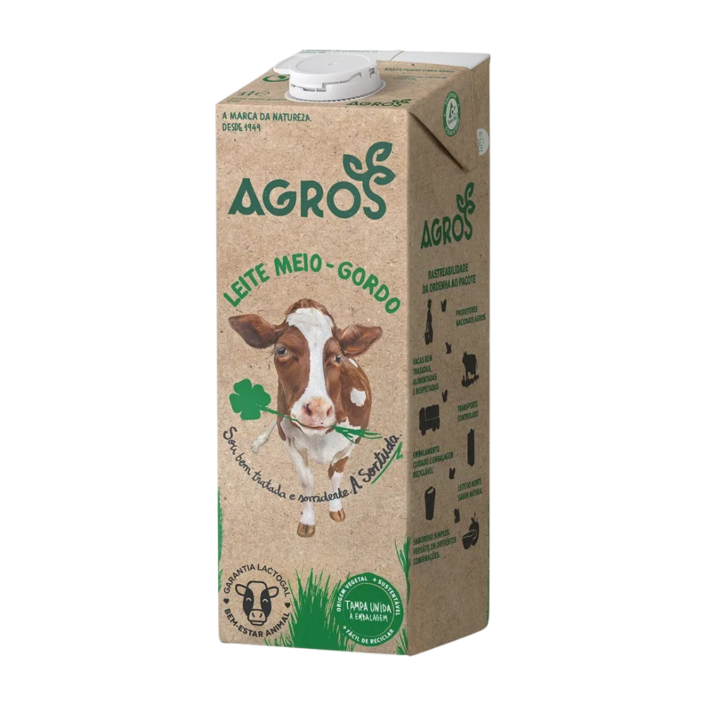 Leche Semidesnatada Agros 1L