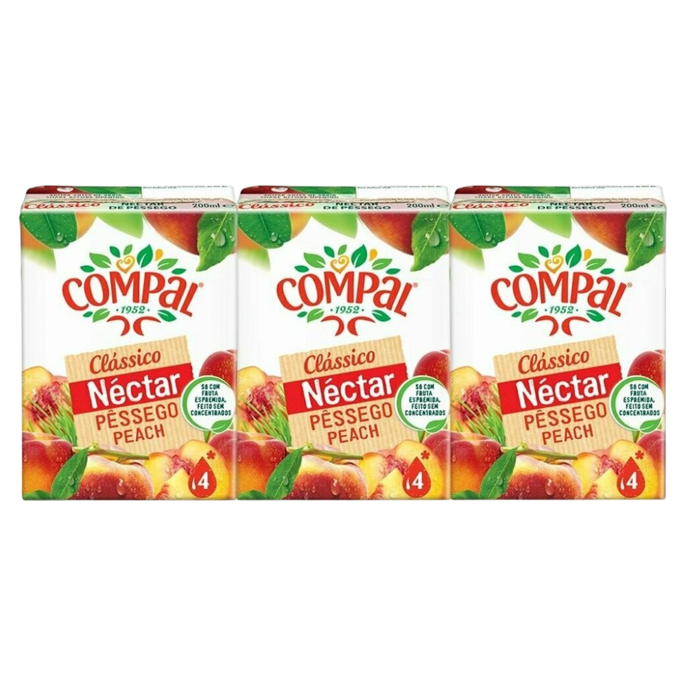 Compal Clássico Pêssego 3x200ml