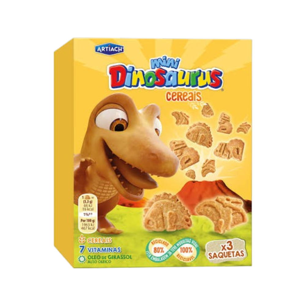 Bolachas Mini Dinosaurus Cereais 120g - Artiach