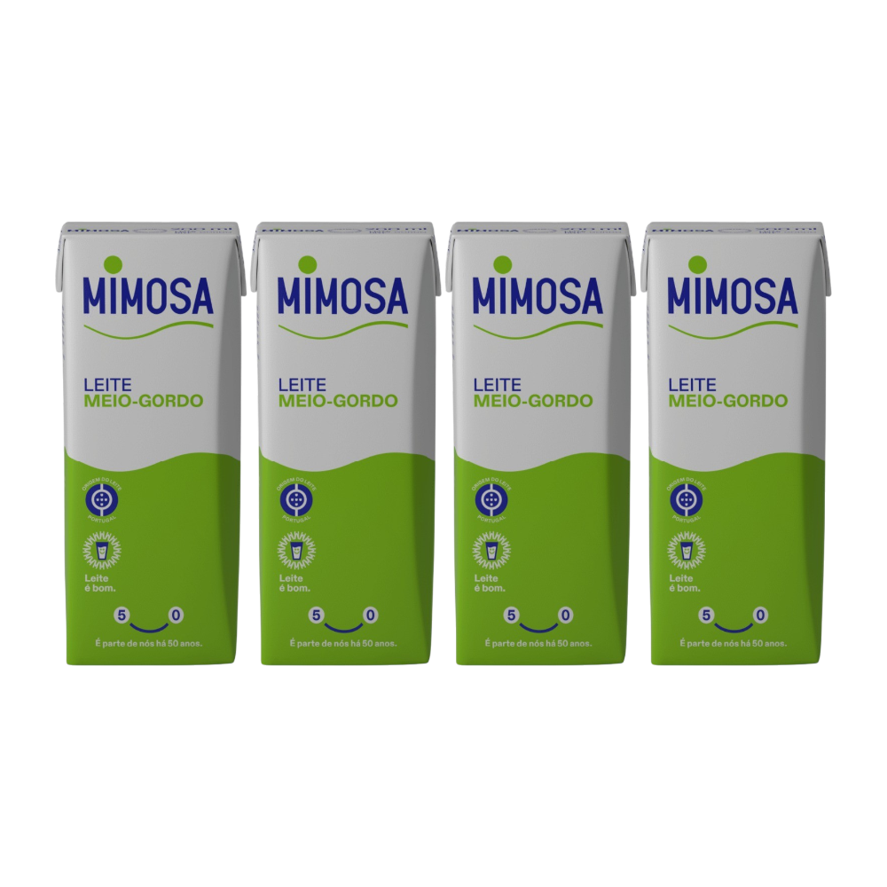 Semi-Skimmed Milk 4x200ml - Mimosa