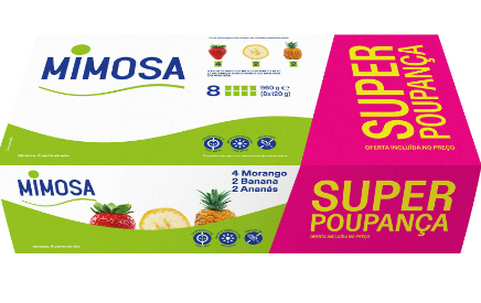 Iogurte Aroma Pack Económico Morango/Banana/Ananas 8x120g - Mimosa