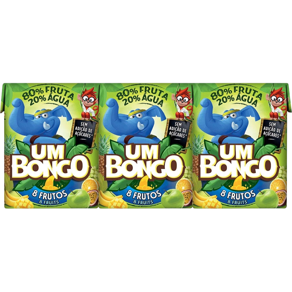 Néctar Um Bongo 8 Frutas 3x200ml