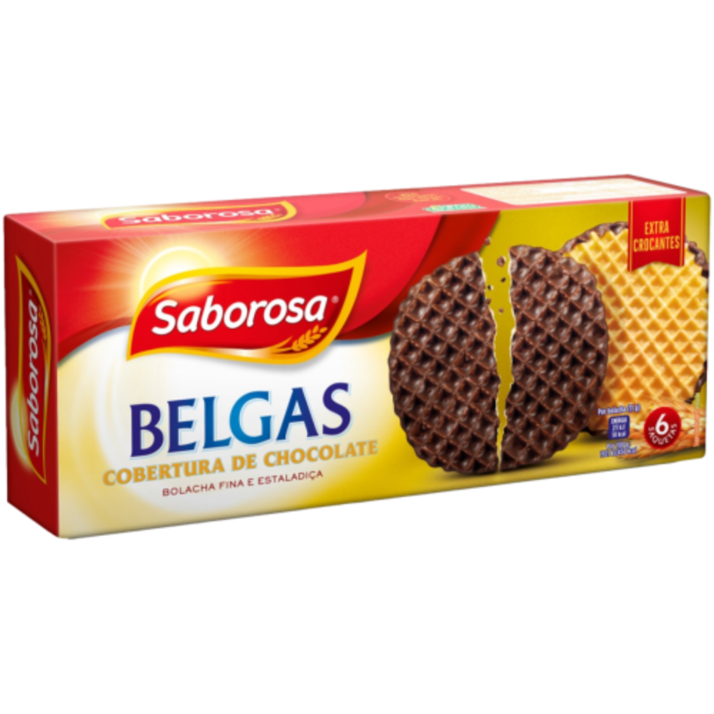 Bolachas Belgas com Chocolate 198g - Saborosa