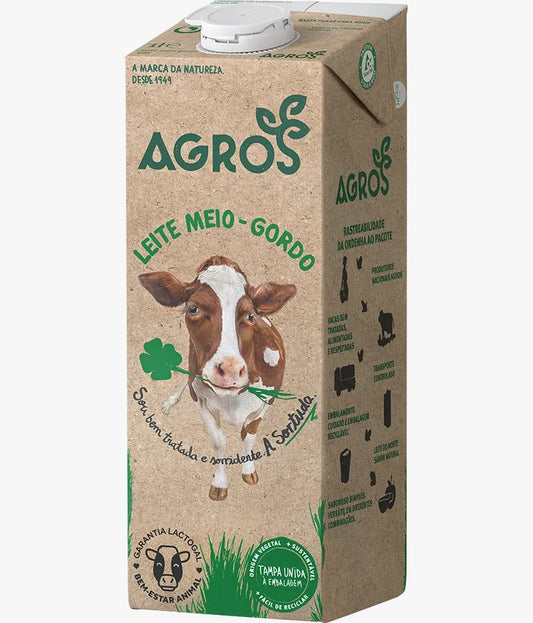 Leche Semidesnatada Agros 1L