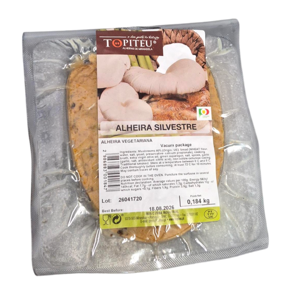 Alheira de Mirandela Vegetariana Topiteu Aprox. 200g