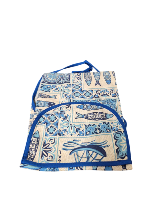 Delantal de Cocina (Estampado Azulejo y Sardina)