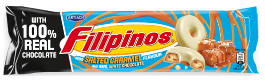 Bolachas filipinos Chocolate Branco, Recheio Caramelo Salgado 128gr