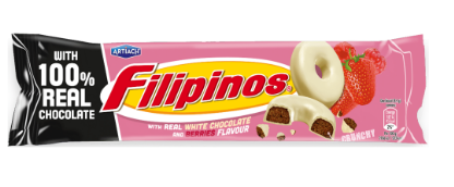 Filipninos Cobertura Chocolate Branco e Recheio Frutos Vermelhos 128gr