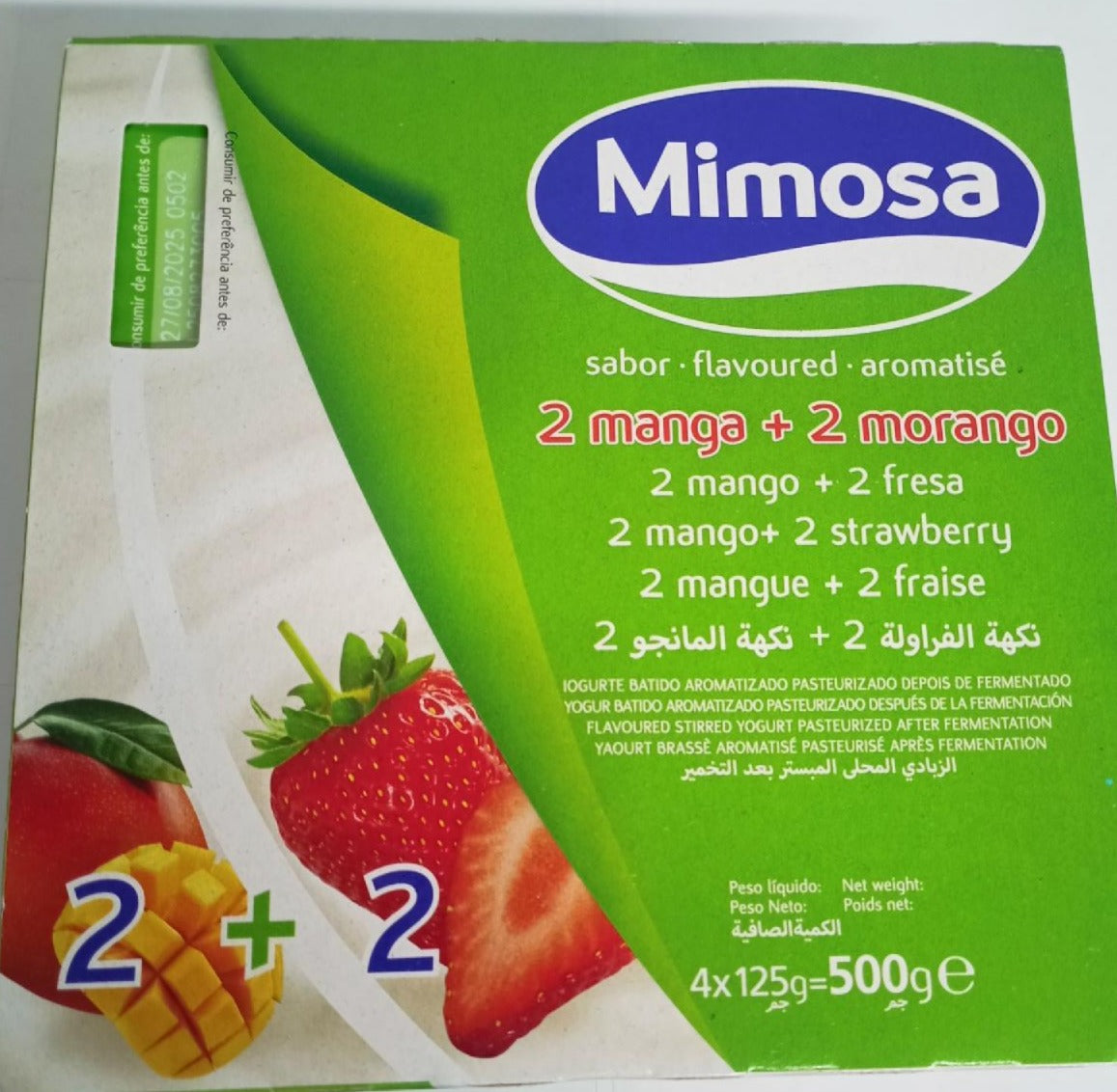 Iogurte Aroma Manga / Morango 4x125g - Mimosa