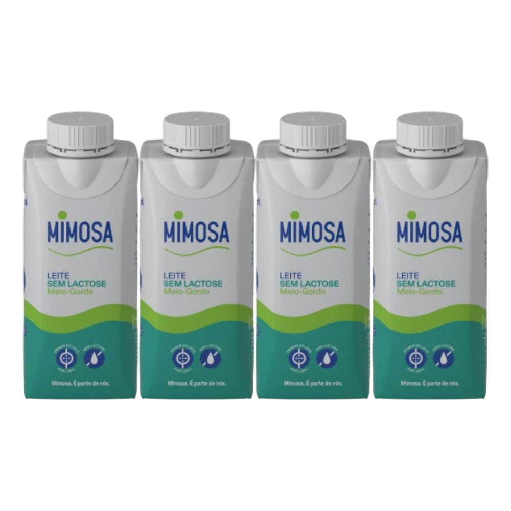 Leite Meio-Gordo Sem Lactose 4x200ml - Mimosa