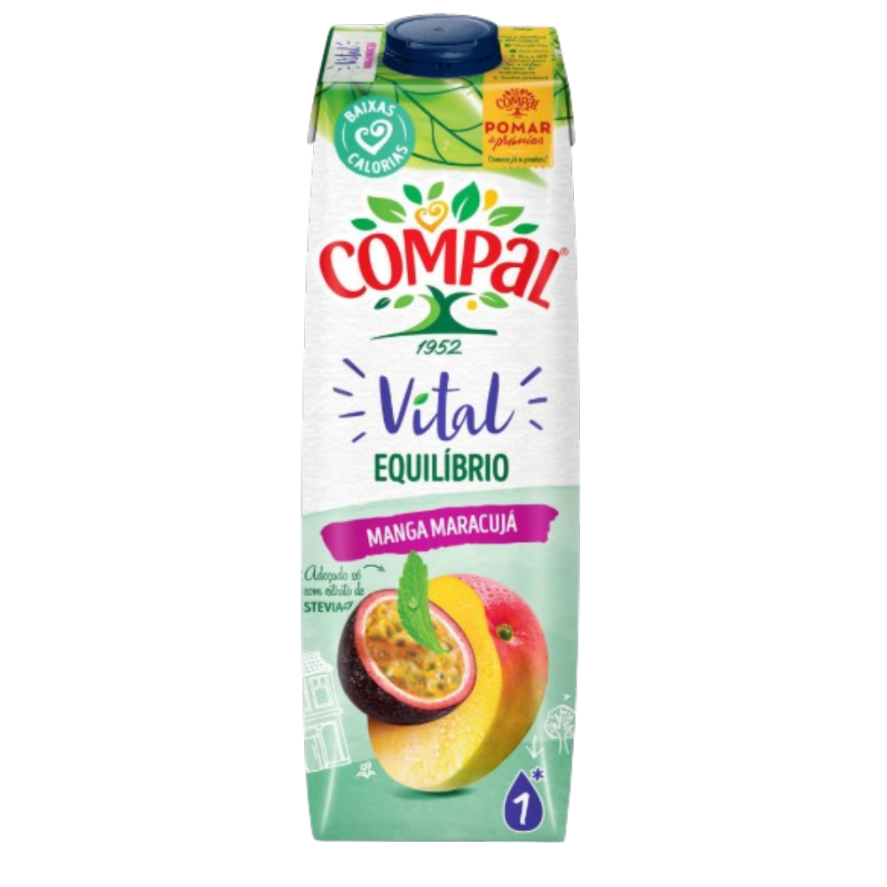 Compal Vital Equilíbrio Mango and Passion Fruit Nectar 1L