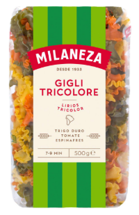 Pasta Lirios Tricolor Gigli 500g - Milaneza