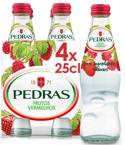 Água Com Gás Pedras Salgadas de Frutos Vermelhos 4x25cl
