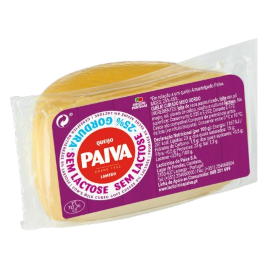 Queso curado sin lactosa mitades 250gr - Paiva