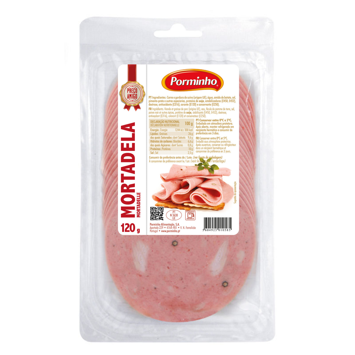 Mortadela Fatiada 120g - Porminho